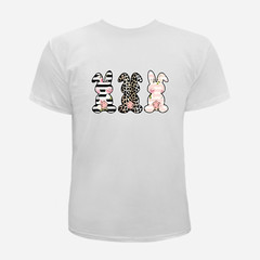 Easter Bunny Flower Tee Unisex Colorful T-Shirt Women, Men Graphic Easter Tee