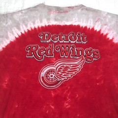 Vintage Liquid Blue 2001 Detroit Red Wings 2XL Double Sided Tie Dye T-Shirt