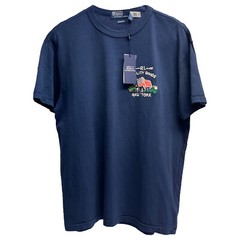 Polo Ralph Lauren Short Sleeve Tee Navy Blue Cotton Classic Embroidered Flag $65