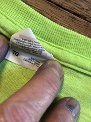 Neon Green Gain Fabric Softener Jerzees 50/50 T Shirt Two Years Safe Sz XL