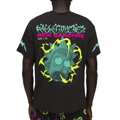 PUMA Hoops X Rick And Morty Crew Neck Short Sleeve T-Shirt Mens Black Casual To