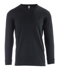 Men’s Long Sleeve Solid T-Shirt Cotton Crewneck Big Tall tee Shirt Heavyweight