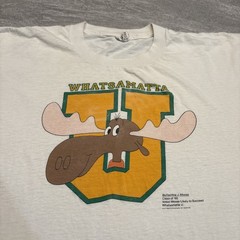 Vintage Bullwinkle Shirt Mens Large White Whatsamatta U Cartoon DeSantis 80s XL