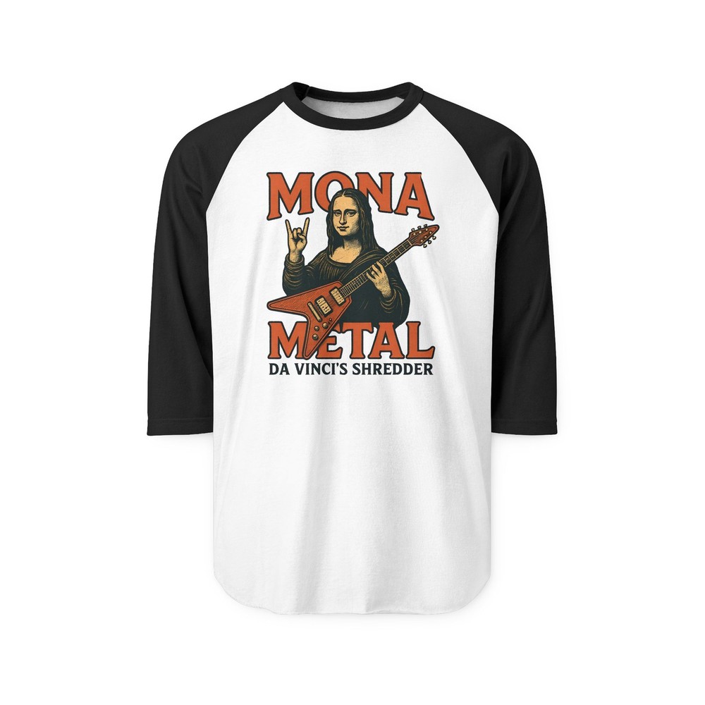 Mona Lisa Metal Raglan Shirt, Graphic Tee, Heavy Metal Music, Unisex