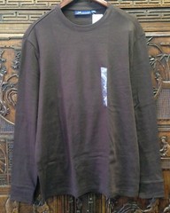 New John Ashford Mens 100% Cotton Solid Long Sleeve Basic Top, Brown, Large