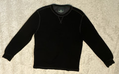 G.H. Bass Co. Men’s Long Sleeve Pullover Waffle Henley Shirt Black Size XL