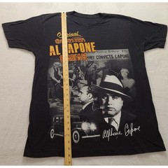 Al Capone Original Gangster Scarface Graphic T-Shirt Black Short Sleeve Men’s XL