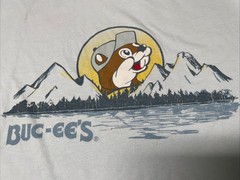 Buc-ee’s Blue Short Sleeve Men’s Size Large T-Shirt Graphic Tee Cotton Blend