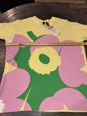 Adidas Marimekko Collab Mens Small Flower Logo Relaxed Baggy T Shirt NWT