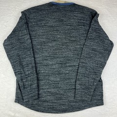 Lucky Brand Henley Shirt Mens L Charcoal Gray Marled Space Dye Long Sleeve