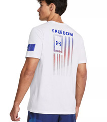 Under Armour Freedom Flag Gradient Men’s T-Shirt 3XL Loose fit White NWT