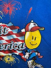 Vintage Walmart Shirt The Spirit Of America Smiley Graphic Blue Tee Gildan XL