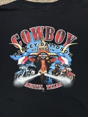Harley Davidson Shirt Sz 2XL Austin Texas Smoking Bull Cut Sleeves Distresed Y2K