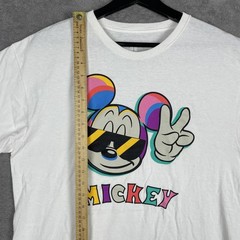 Disney Mickey Mouse Shirt Mens Large White Peace Sign Sunglasses Graphic Neff