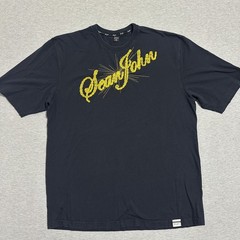 Y2K Sean John Chain Script Logo Tee Black Gold Hip Hop Puff Daddy Mens XXL