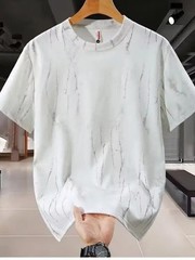 Men’s Loose Fit Short Sleeve T-Shirt Breathable Ice Silk Summer Casual Tee