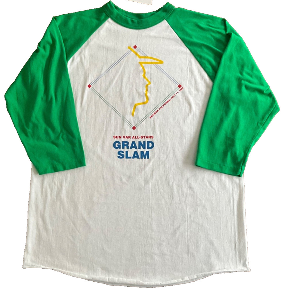 Vtg 1989 MLB All Star Game Anaheim CA Sun Var Grand Slam T-Shirt Raglan USA L