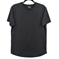 Cuts Black Hem T Shirt Minimalist Streetwear Athleisure Basic Essential Large