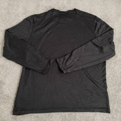 Orvis Shirt Mens Large L Black Gray Long Sleeve Rayon Blend Crew Neck Sweater