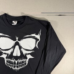 Delta Pro Weight Black Long Sleeve Skull Y2K Vintage Size XL 2000s