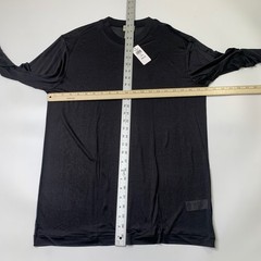 LL Bean Shirt Mens L Large Black Sheer Silk Crewneck Lightweight Underwear Base