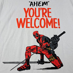 Marvel Deadpool T Shirt MENS XL White CASUAL Comics Retro MOVIE Disney tee NWT