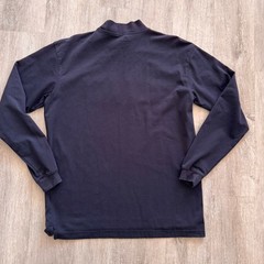 Amsoil Synthetics Mock Neck Long Sleeve Shirt Mens Small Navy Blue