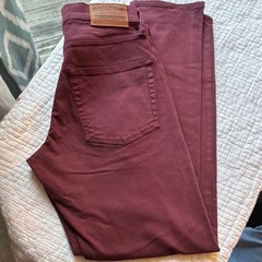 Lucky Brand Athletic Straight Jeans Burgundy Denim 5-Pocket men