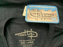 Reel Life Fishing T Shirt Mens Large L NWT Navy Blue Hammerhead Shark Back Logo