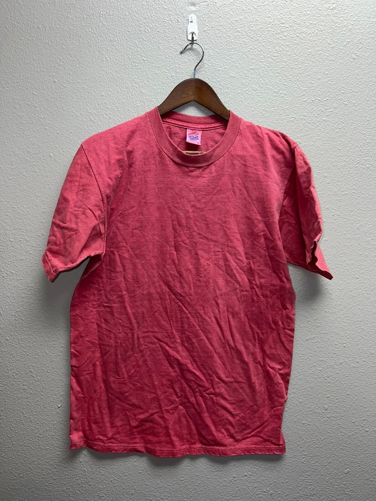 Vintage Jerzees Blank Shirt Red 100% Combed Cotton USA Made Tee Medium