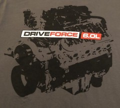 DriveForce 6.0L Full Force Freightliner Custom Chassis XL Gray T-Shirt Engine