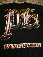 Phat Cat “Racing” size XL Embellished, Embroidered Drop Shoulder T-shirt Black.