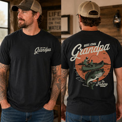 Fishing Dad Papa Grandpa T-Shirt Father’s Day Fisherman Gift Graphic Tee