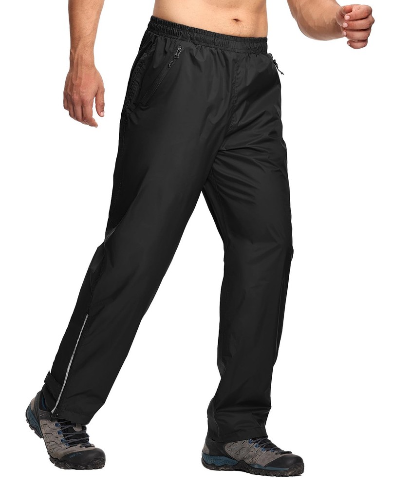Men’s Golf Rain Pants Hiking Pants for Men Waterproof Breathable Mesh with Wa…