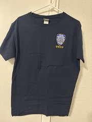 NYPD Logo Embroidered Navy Crew Neck Short Sleeve Men’s T-Shirt – Size L