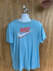 Nike Graphic Swoosh Logo T-Shirt Men’s XXL Blue Short Sleeve Cotton Casual Tee