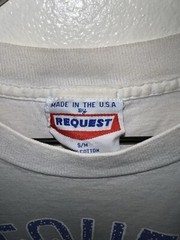 Vintage 90s Request Jeans Heart T Shirt Mens M White Patriotic Short Sleeve Love