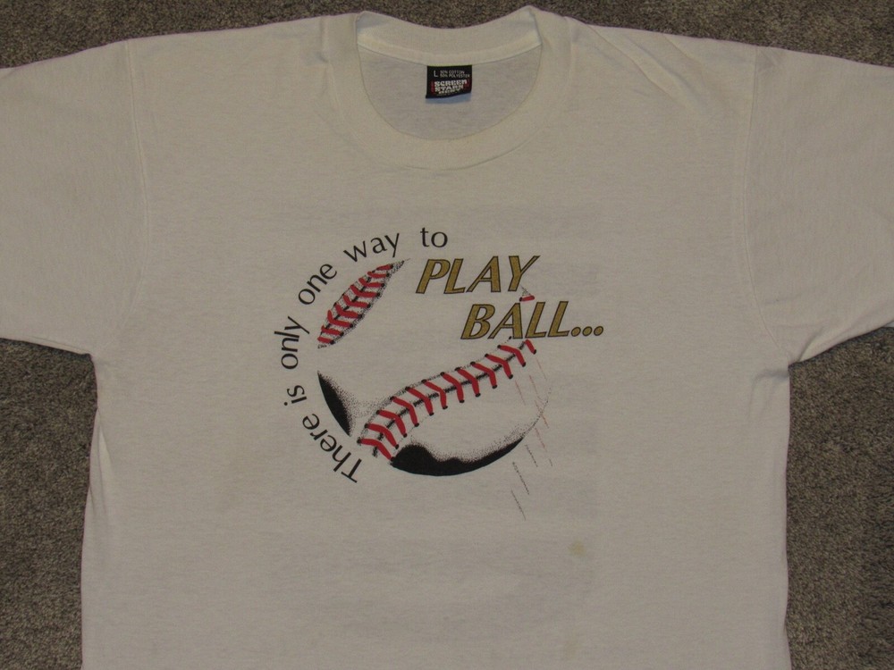 Vtg 1993 PHOENIX Baseball T-SHIRT Mens L Play Ball Hard Arizona 90s Funny Sports
