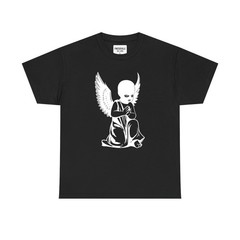 Praying Angel Cherub Ski Mask Wings Graphic T-Shirt