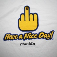 Anvil Have A Nice Day Florida Lightweight T-Shirt Adult Size XL Fun Finger X It