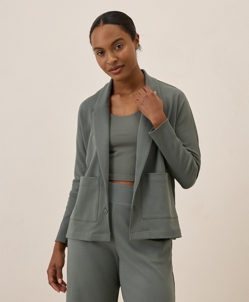 Pact Women’s Airplane Relaxed Blazer 2X-Large Castor Green Top Outerwear