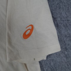 ASICS Shirt Men Medium Cream Tiger Surfing Graphic Short Sleeve Cotton Blend Tee