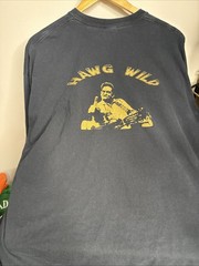 VTG Johnny Cash Hawg Wild Long Sleeve Shirt 2XL Black Man In Black San Quentin