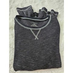 No Boundaries Men L Waffle Knit Thermal Shirt Contrast Stitch Y2K Grunge