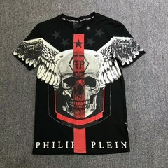 PHILIPP PLEIN INDIAN T-SHIRT PHILIP SKULL RHINESTONE SKULL POLO T-SHIRT