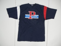 US POLO ASSN Navy Blue/Red Cotton CREW NECK T-SHIRT Big Graphic Logo Men’s L
