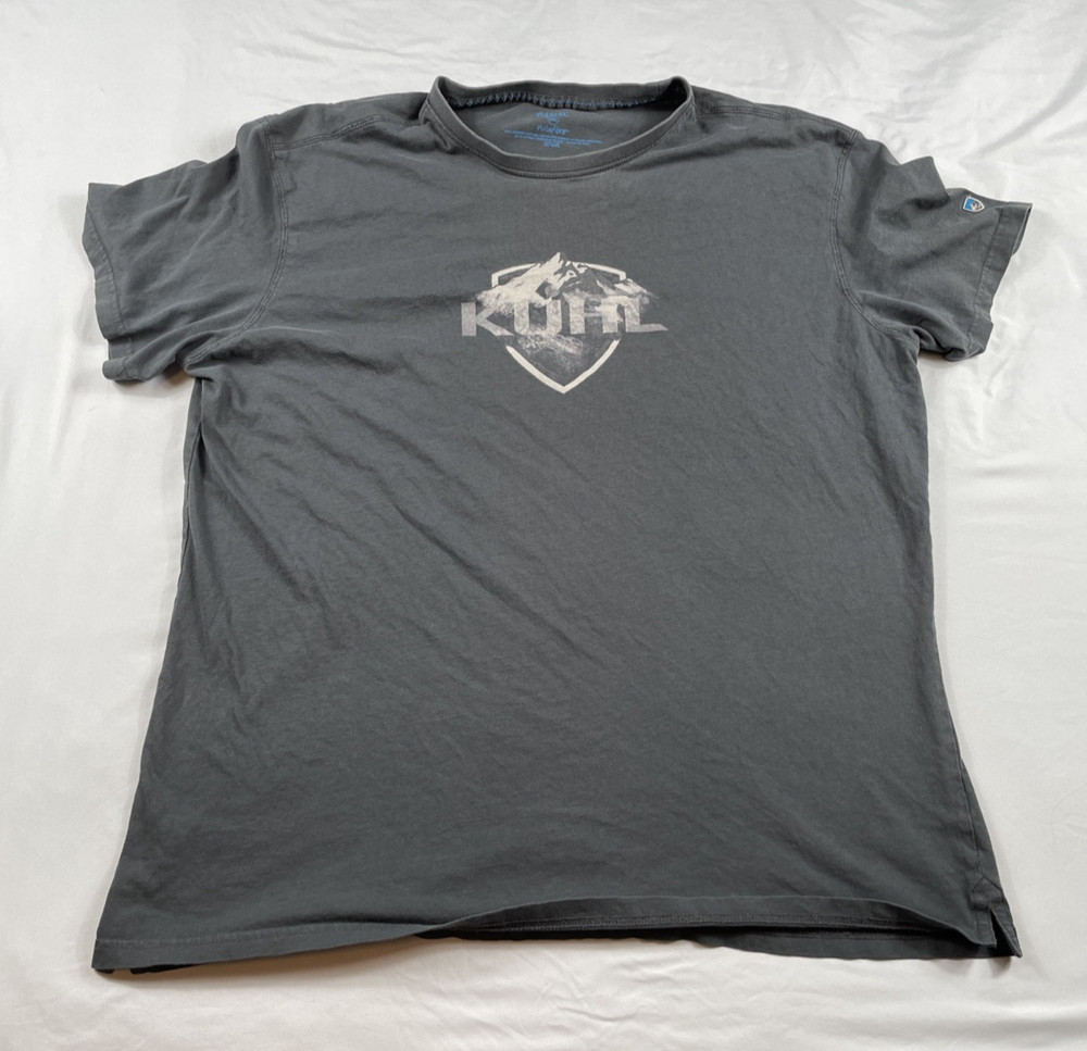 Kuhl Shirt Adult Large Gray Wildfibre Trail Outdoor Mountain Short Sleeve Mens