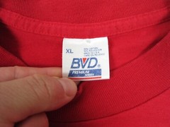 Vintage BVD Shirt Adult Extra Large XL Red Blank Casual Made in USA Mens