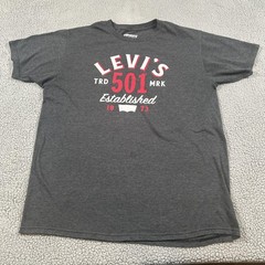 Levi’s Shirt Mens Large Gray 501 Established Graphic Tee Logo Tagless Soft