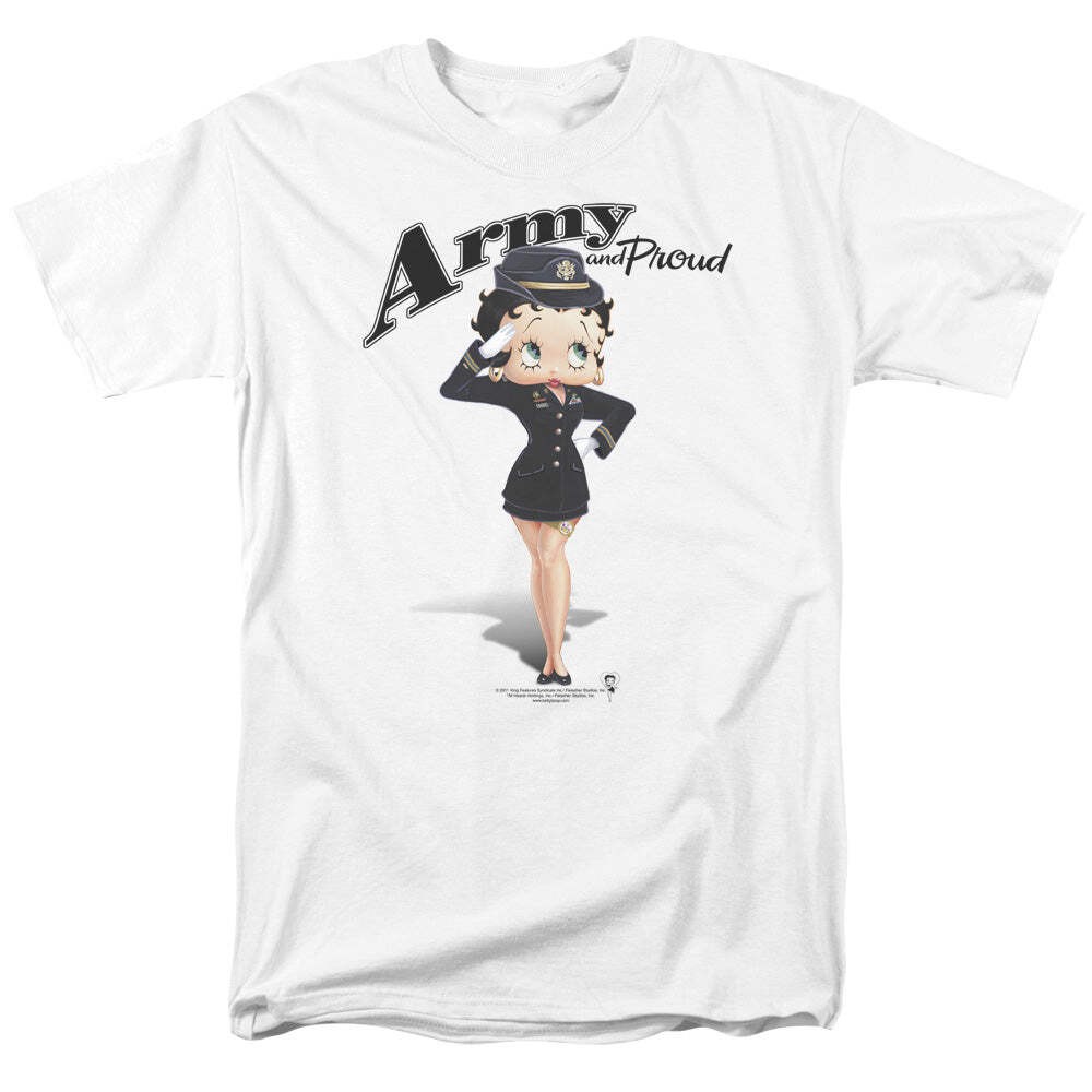 Betty Boop Army Boop Licensed Adult Unisex T-Shirt Regular Fit Tee SM-3X